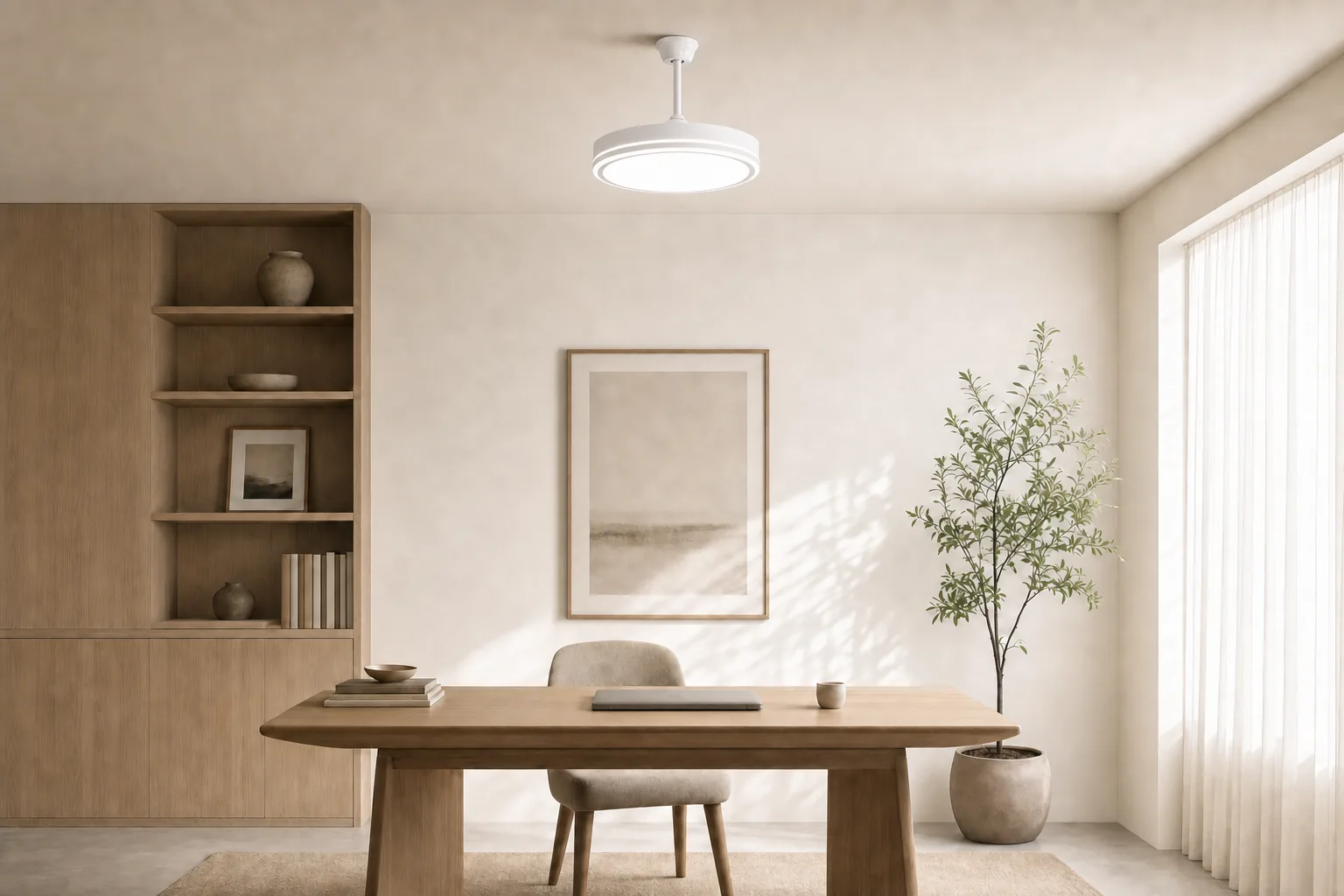 Ventilateur de plafond en studio et petit appartement : un seul point de brassage, bien choisi